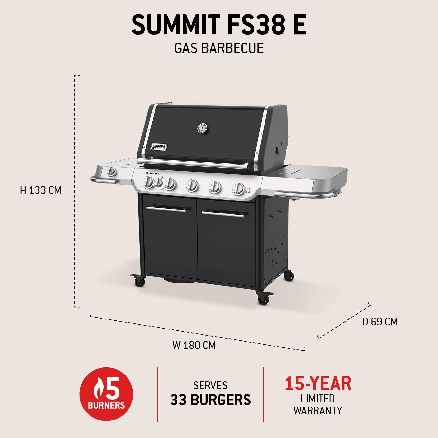 Weber Summit FS38 E Gasgrill Schwarz