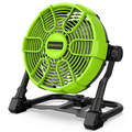 24V tragbarer Ventilator mit 2,0 Ah USB-Akku und Netzteil/Ladegerät im Lieferumfang enthalten