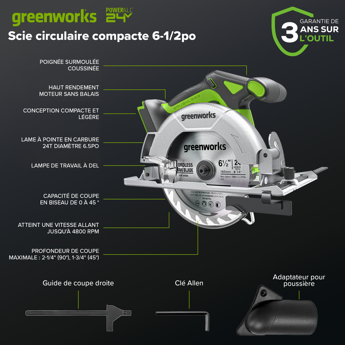 24V Akku-Bohrschrauber und 6,5-Zoll-Kreissägen-Set – Inklusive (2) 2,0Ah USB-C Akkus & 65W USB-C Schnellladegerät