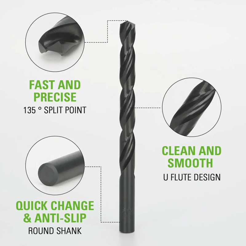 21-teiliges Bohrer-Set, schwarz oxidiert