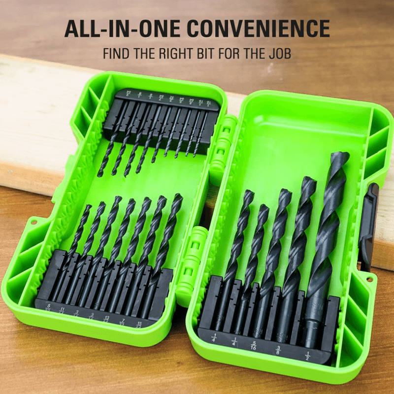 21-teiliges Bohrer-Set, schwarz oxidiert