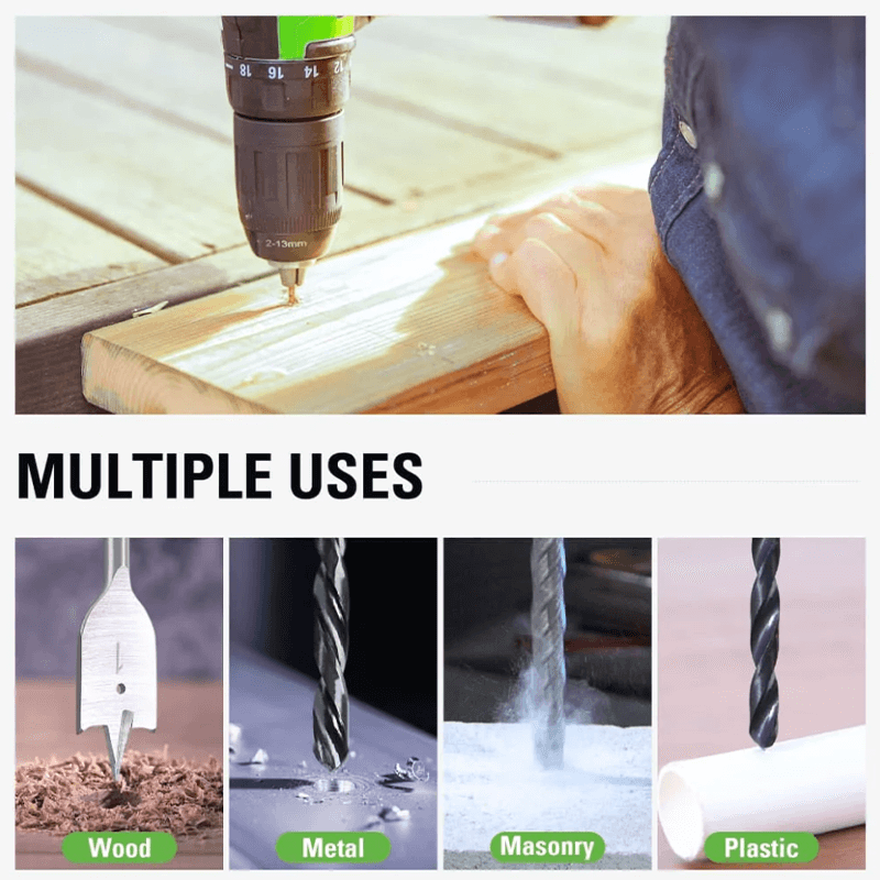 60-teiliges Multi-Material Bohrer- und Schrauber-Set