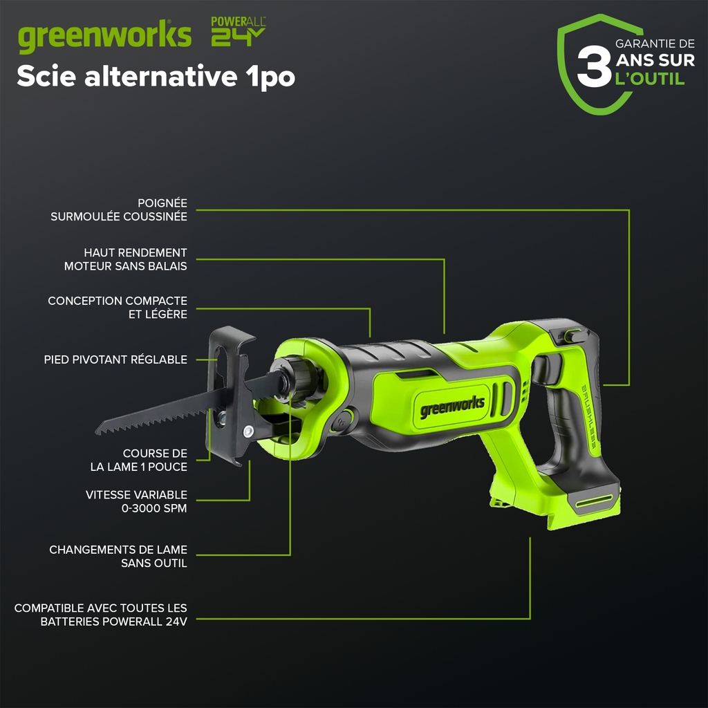 24V Bürstenloses 10-teiliges Elektrowerkzeug-Kombiset, inkl. (2) 4,0Ah & (1) 2,0Ah USB-C Akkus & 65W Ladegerät
