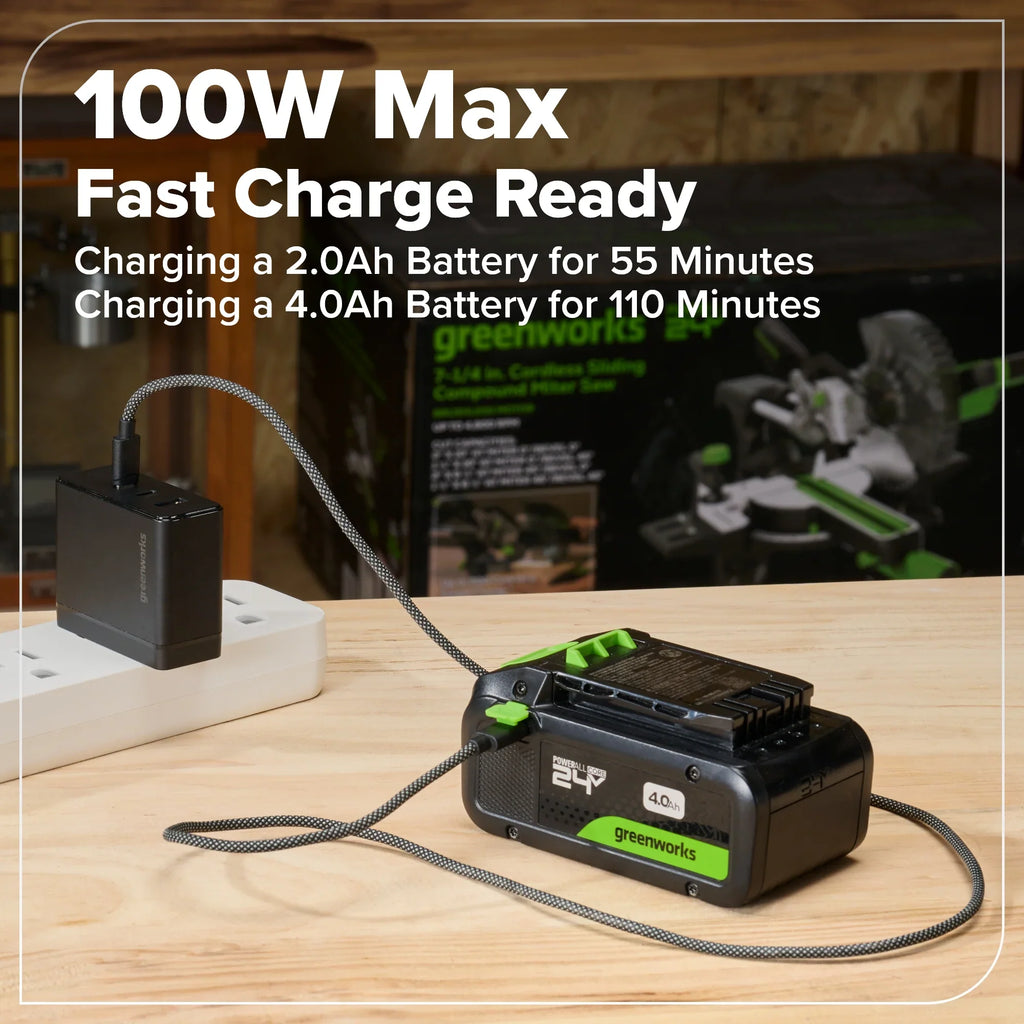 24V Bürstenloses 10-teiliges Elektrowerkzeug-Kombiset, inkl. (2) 4,0Ah & (1) 2,0Ah USB-C Akkus & 65W Ladegerät