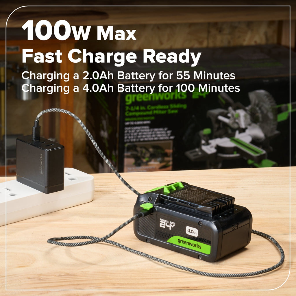 24V Akku-Bohrschrauber 1/2" 800 in/lbs – Inklusive 4,0Ah USB-C Akku & 65W USB-C Schnellladegerät