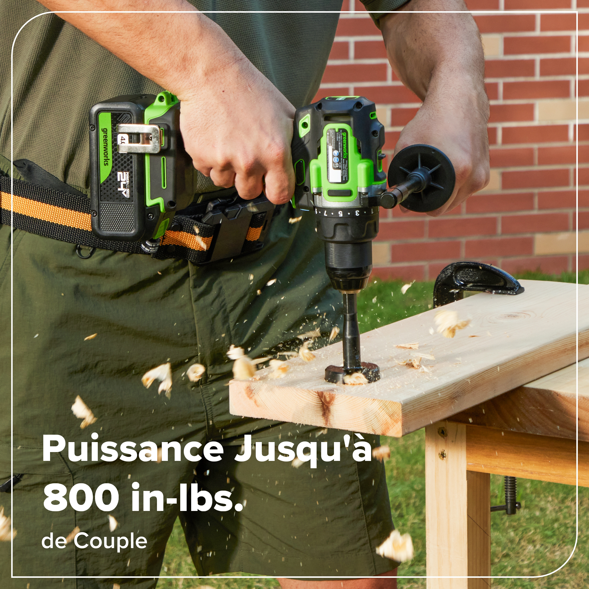 24V Akku-Bohrschrauber 1/2" 800 in/lbs – Inklusive 4,0Ah USB-C Akku & 65W USB-C Schnellladegerät