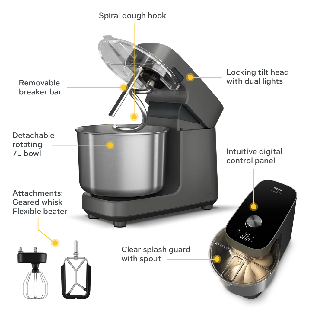 Ooni Halo Pro Spiralmixer – Holzkohlegrau