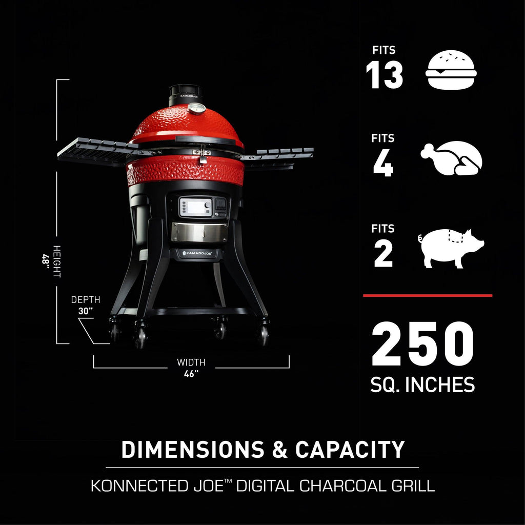 Kamado Joe Classic Konnected Joe – Digitaler Holzkohlegrill und Smoker