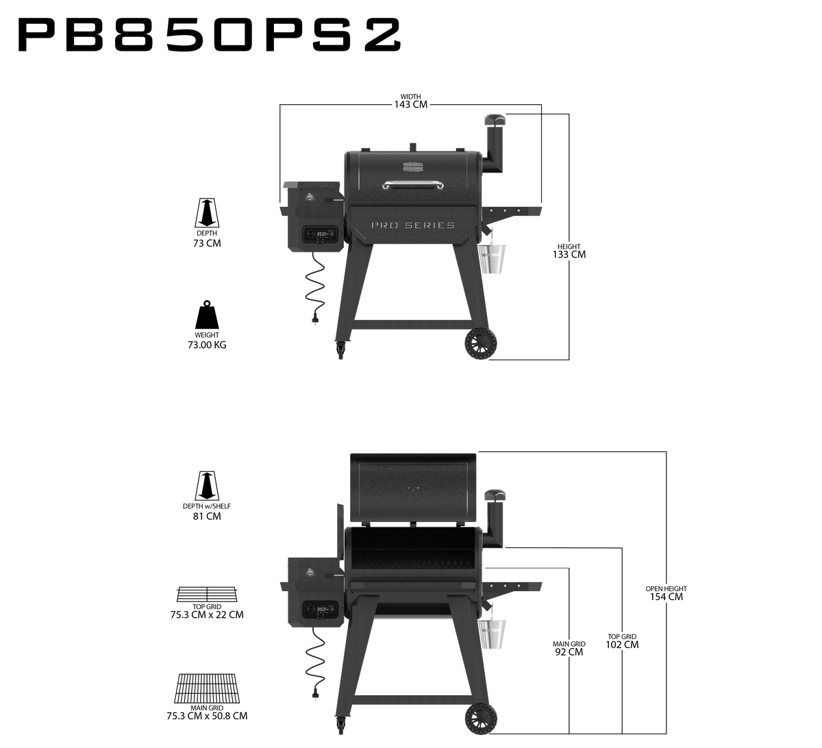 Pit Boss Pro Series 2 850 WiFi Pelletgrill